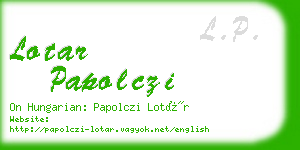 lotar papolczi business card